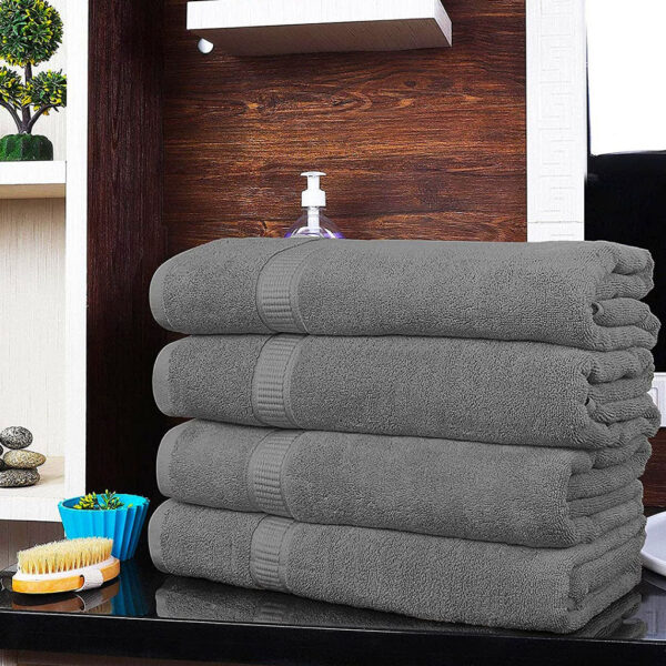 Bath Towel Grey 100% Cotton