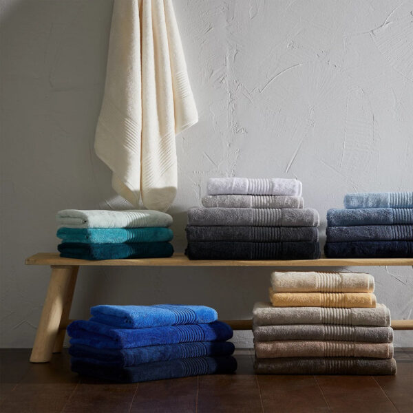 Bath Towel Silver Grey 100% Cotton Extra Absorbent - Image 2