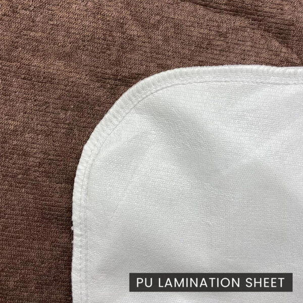 Premium & Export Quality Terry Cotton 100% Waterproof Fitted Style Mattress Protector- Brown Color - Image 3