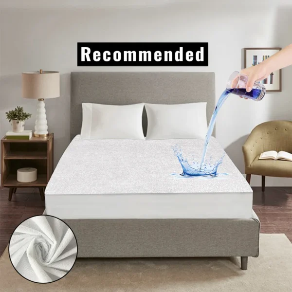 Premium Terry Cotton 100% Waterproof Fitted Mattress Protector – White